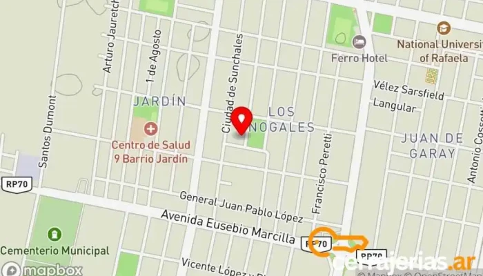 mapa de Muebles De hierro y madera Carpintero en Rafaela