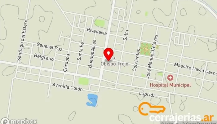 mapa de Municipalidad de Obispo Trejo Ayuntamiento en Gral. Paz