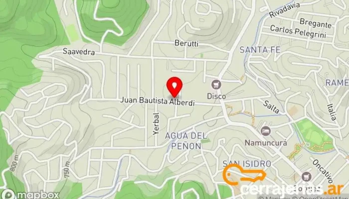 mapa de Naos Aberturas de Aluminio Fábrica en Río Ceballos