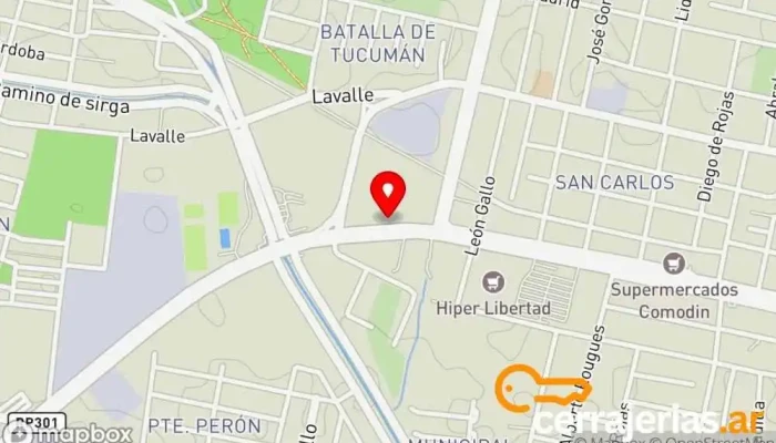 mapa de NSA Puertas y Ventanas Suc Tucumán Ventana de aluminio en San Miguel de Tucumán