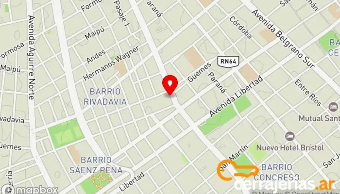 mapa de ORY S.R.L. Taller de instalación de puertas y ventanas, Tienda de cristales en Santiago del Estero