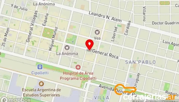 mapa de Ottorino Pan SRL Ferretería en Cipolletti
