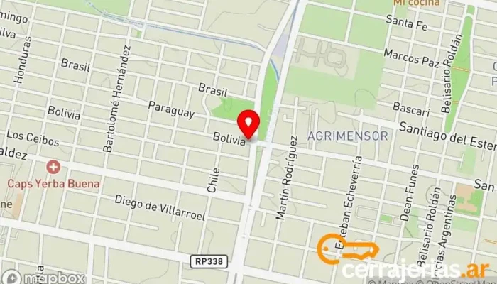 mapa de Pakua Yerba Buena - Federacion Mundial Escuela de artes marciales, Escuela de taichí, Centro de yoga en Yerba Buena