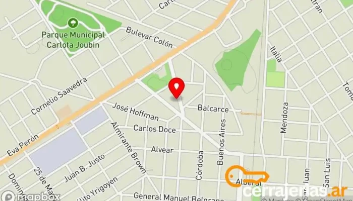 mapa de Paone Aberturas de Aluminio Fábrica en Firmat
