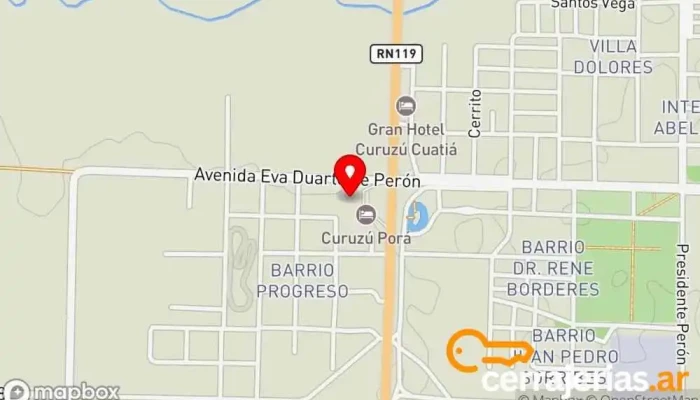 mapa de Parador VALLEJO HNOS Estacion de Servicio PUMA Energy Gasolinera, Hotel en Curuzú Cuatiá