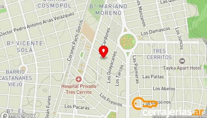mapa de Pepe,el cerrajero,tres cerritos  en Salta