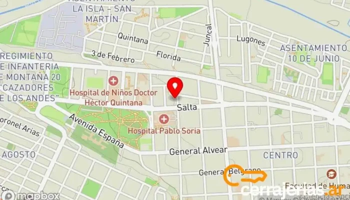 mapa de Pinturería -Ferretería Rosa Larrieu Ferretería, Pinturería, Tienda de artículos de fontanería en San Salvador de Jujuy