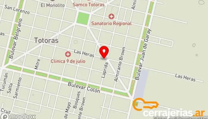 mapa de Pinturerías Del Centro Totoras Pinturería en Totoras