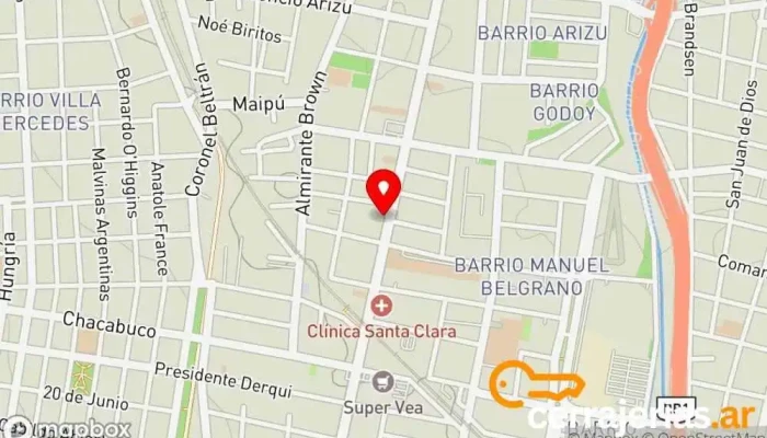 mapa de Playa de Estacionamiento y Productora de cine Puerta Amarilla Aparcamiento en Godoy Cruz