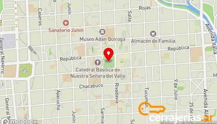 mapa de Plaza 25 de Mayo Parque, Atracción turística en San Fernando del Valle de Catamarca