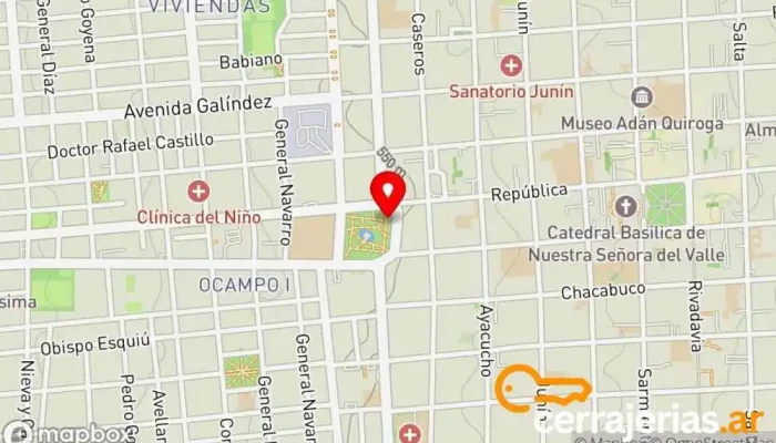 mapa de Plaza La Alameda Parque, Atracción turística en San Fernando del Valle de Catamarca
