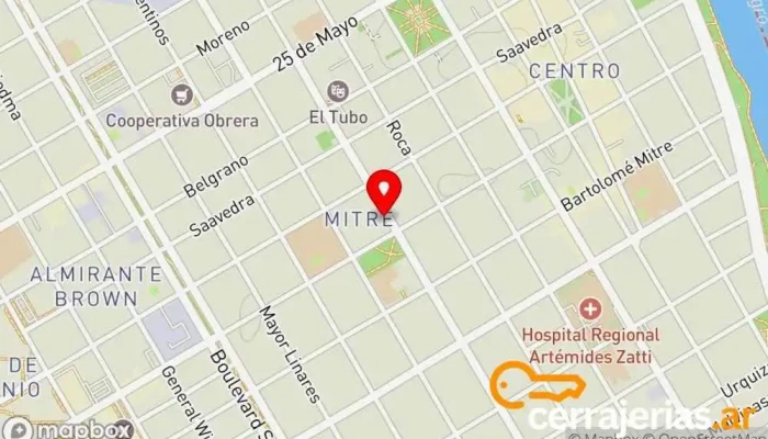 mapa de Polo Cerrajería Cerrajero en Viedma