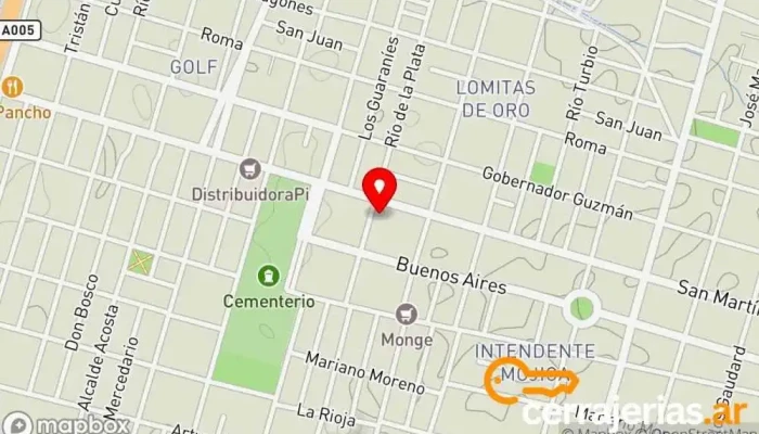 mapa de Porte Aberturas Fábrica en Río Cuarto