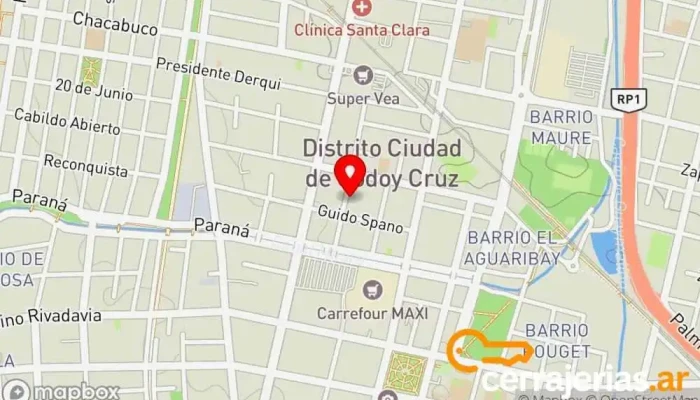 mapa de PORTONES AUTOMATICOS Proveedor de puertas para garaje, Fábrica en Godoy Cruz