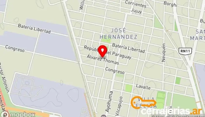mapa de Portones Automaticos SILCAR Carpintería, Fábrica en San Lorenzo