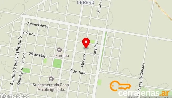 mapa de PUCHI ALUMINIO Y VIDRIOS Taller de instalación de puertas y ventanas en Malabrigo