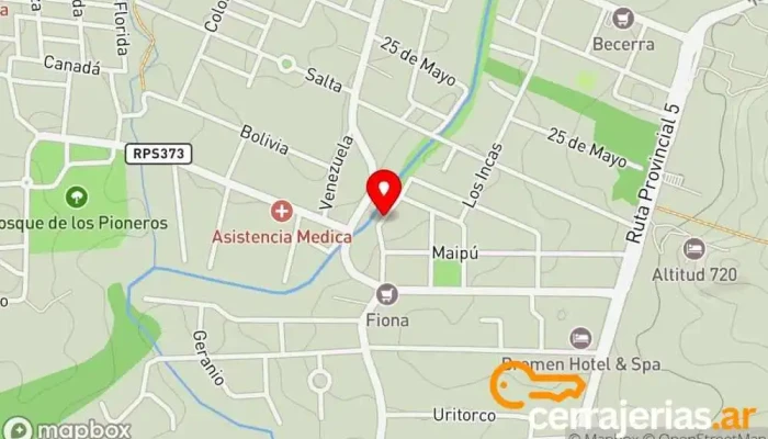 mapa de puerta al arroyo Alojamiento con servicio en Villa Gral. Belgrano