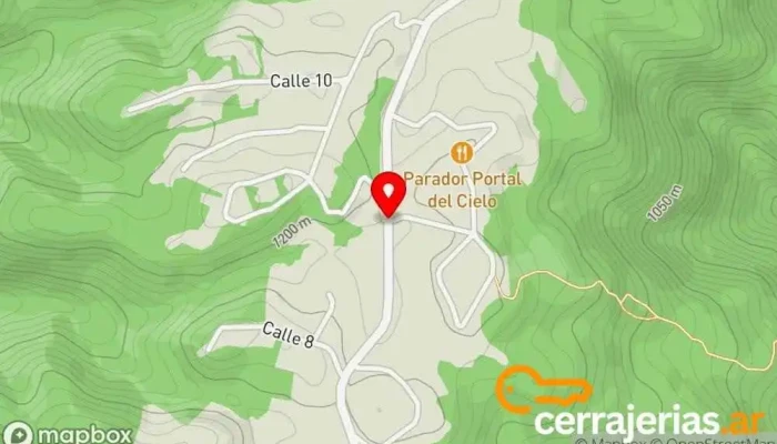 mapa de Puerta del Cielo Zona de senderismo en Yerba Buena