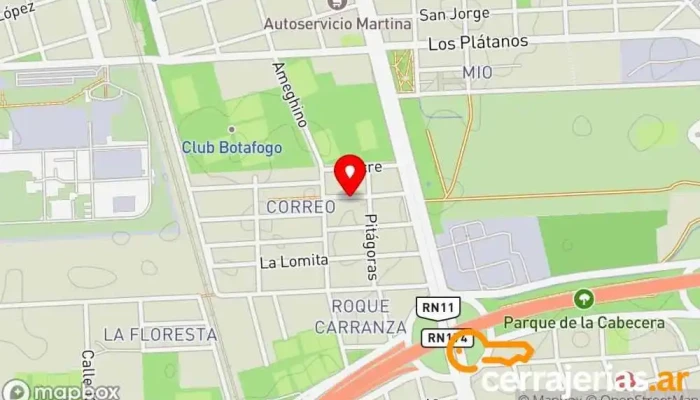 mapa de Puertas Blancas  en Granadero Baigorria