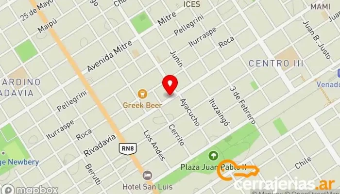 mapa de Puertas De Chapa  en Venado Tuerto