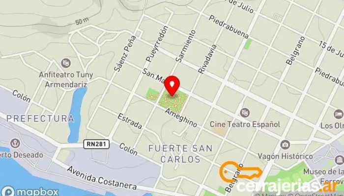 mapa de Puerto Deseado  en Puerto Deseado