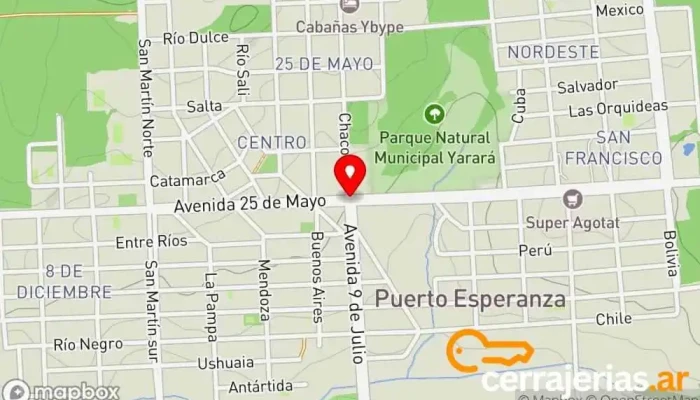 mapa de Puerto Esperanza  en Puerto Esperanza