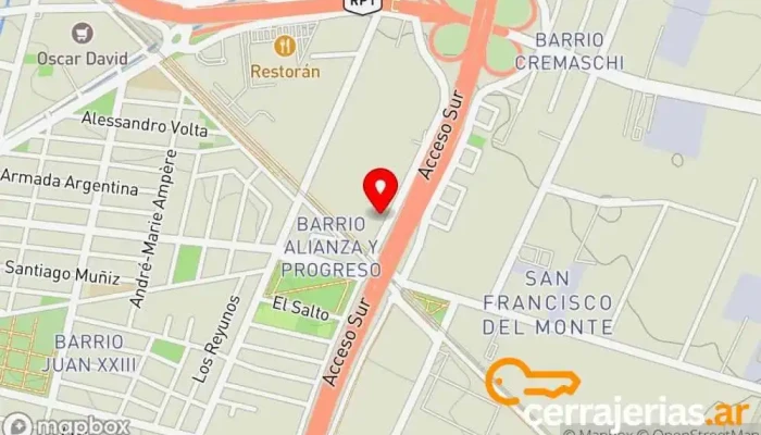 mapa de PUMAT S.A. Fábrica de muebles, Carpintero en Godoy Cruz