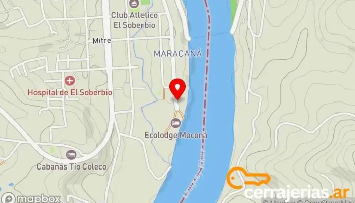 mapa de Puro Moconá Lodge & Tours Hotel, Servicio de lanzadera, Servicio de alquiler de kayaks y canoas, Complejo hotelero, Restaurante, Piscina, Agencia de viajes en El Soberbio