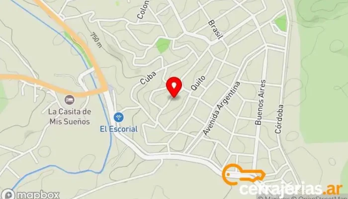 mapa de QIRI Fabrica de tranqueras y Cerramientos Fábrica de puertas en Cosquín