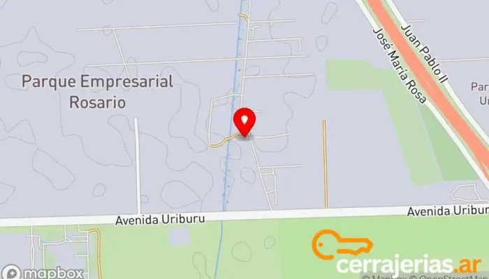 mapa de Quento Fábrica de puertas, Fábrica de muebles en Rosario