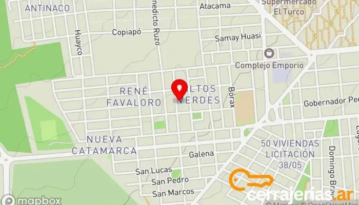 mapa de Quincho tina Atracción turística en San Fernando del Valle de Catamarca