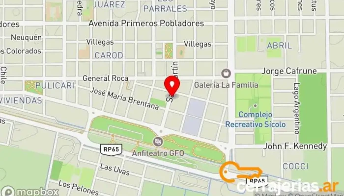 mapa de Radio Taxi 100 Servicio de taxis en Gral. Fernandez Oro