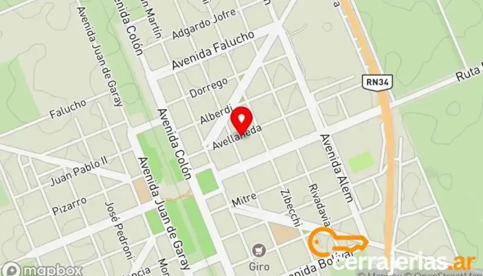 mapa de RAM Abertura de Aluminios Fábrica en Hersilia