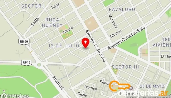 mapa de RC ABERTURAS Fábrica en Zapala