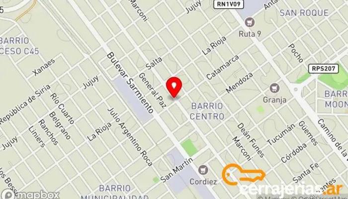 mapa de Registro Civil Ciudad de Río Segundo Registro civil en Río Segundo