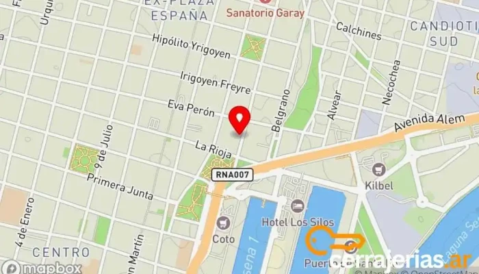 mapa de Ricardo L. Almada y Cia S.R.L. Proveedor de aluminio en GBD