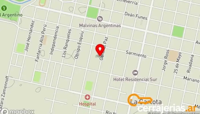 mapa de Ridolfi Aberturas Tienda de ventanas de plástico en La Carlota