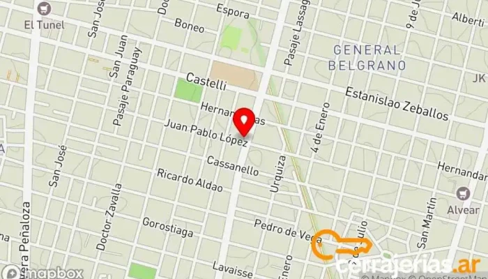 mapa de Rodríguez Antón Aberturas Tienda de materiales para la construcción en Santa Fe de la Vera Cruz