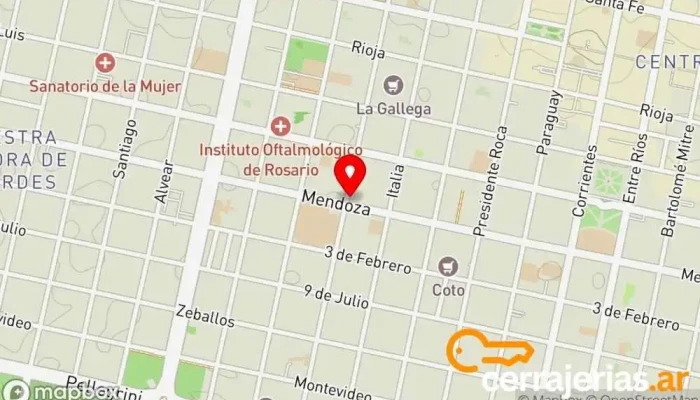 mapa de ROMA Cerrajería Cerrajero en Rosario