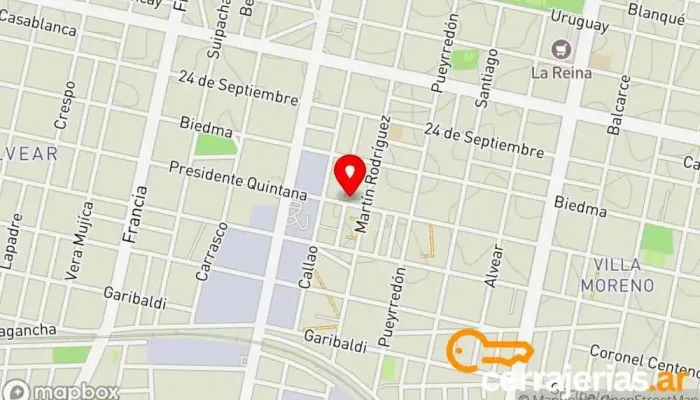 mapa de Rosabert Fábrica, Persona de mantenimiento, Contratista de revestimientos en Rosario
