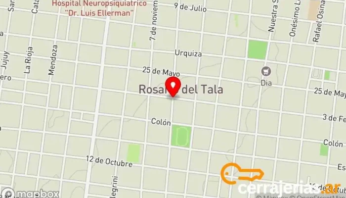 mapa de Rosario del Tala  en Rosario del Tala