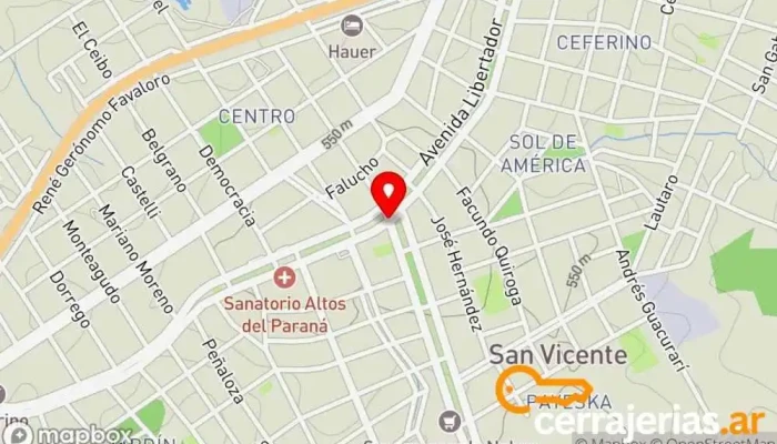 mapa de San Vicente  en San Vicente