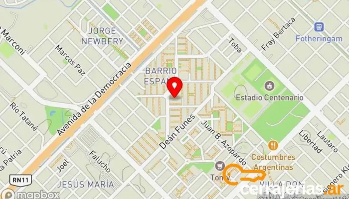 mapa de ServiTeC. Rcia Fábrica de puertas en Resistencia