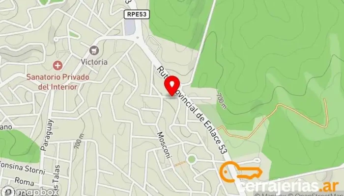 mapa de Strasorier Centro comercial en Río Ceballos
