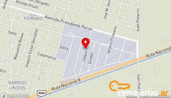 mapa de SUAREZ Proveedor de materiales de construcción, Tienda de materiales para la construcción, Proveedor de puertas, Carpintería, Tienda de muebles, Carpintero en Río Cuarto