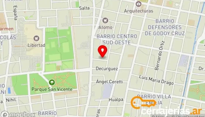 mapa de TALLER CAR-METAL Empresa constructora en Godoy Cruz