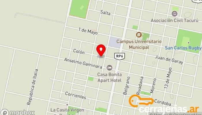 mapa de Tekalum Fábrica de puertas en San Carlos Centro