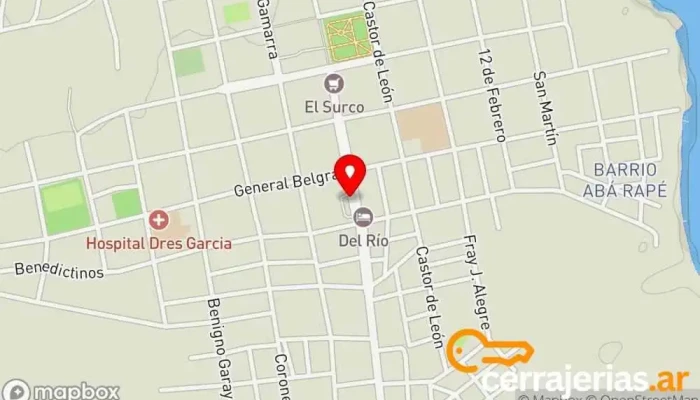 mapa de Terminal de autobus y combis Itatí Oficinas de empresa en Itatí
