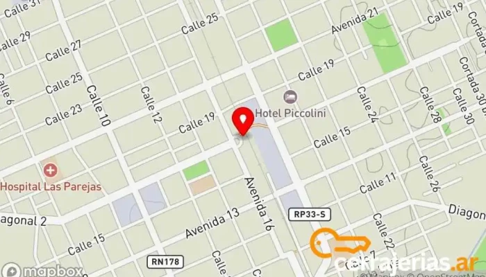 mapa de Terminal de Omnibus Las Parejas Panadería en Las Parejas