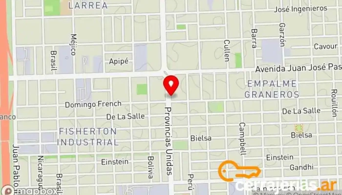 mapa de Toldos y Aberturas Frijo Proveedor de toldos, Tienda de cortinas, Fábrica de puertas, Tienda de mamparas de ducha en Rosario